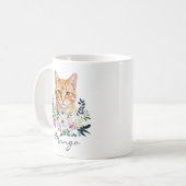 水彩画のジンジャーキャット コーヒーマグカップ (正面左)