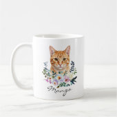 水彩画のジンジャーキャット コーヒーマグカップ (左)