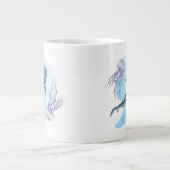 水彩画のジンベイザメ ジャンボコーヒーマグカップ (正面)