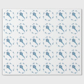 水彩画のジンベエザメ ラッピングペーパー (フラット)