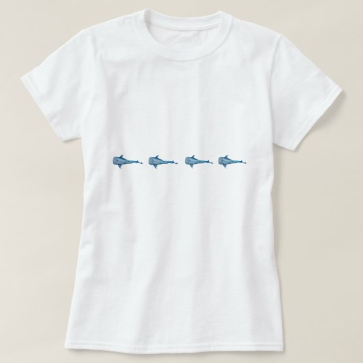 水彩画のジンベエザメ Tシャツ (デザイン正面)