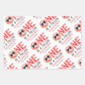 水彩画のスイカで1歳の誕生日を祝う「One in a melon」 ラッピングペーパーシート (正面2)