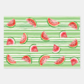 水彩画のスイカで1歳の誕生日を祝う「One in a melon」 ラッピングペーパーシート (正面)