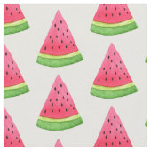 水彩画のスイカパターン ファブリック (クローズアップ)