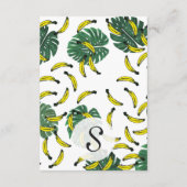 水彩画のスイスチーズの植物およびバナナ エンクロージャーカード (裏面)