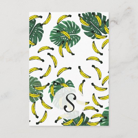 水彩画のスイスチーズの植物およびバナナ エンクロージャーカード (裏面)