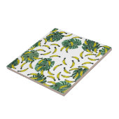 水彩画のスイスチーズの植物およびバナナ タイル (側面)