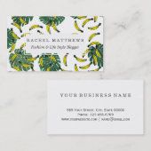 水彩画のスイスチーズの植物およびバナナ 名刺 (正面/裏面)