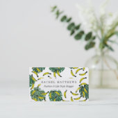 水彩画のスイスチーズの植物およびバナナ 名刺 (スタンド正面)