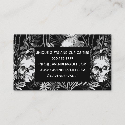 水彩画のスカルの庭 名刺 (裏面)