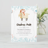 水彩画のスカンジナビアスタイルのクリスマス パーティー 招待状 (スタンド正面)