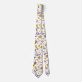 水彩画のスキューバダイビング猫パターン ネクタイ (正面)