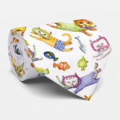 水彩画のスキューバダイビング猫パターン ネクタイ (ロール)