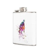 水彩画のスキーヤー フラスク (左)