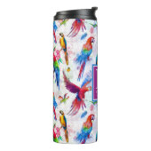 水彩画のスタイルのオウムは|あなたの名前を加えます タンブラー (回転左)