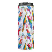 水彩画のスタイルのオウムは|あなたの名前を加えます タンブラー (裏面)