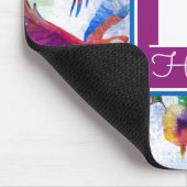 水彩画のスタイルのオウムは|あなたの名前を加えます マウスパッド (コーナー)