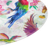 水彩画のスタイルのオウム カッティングボード (角)