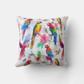 水彩画のスタイルのオウム クッション (裏面)