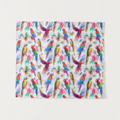 水彩画のスタイルのオウム タペストリー (正面(横))