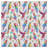 水彩画のスタイルのオウム ファブリック (見本)