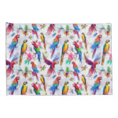 水彩画のスタイルのオウム 枕カバー (裏面-右)