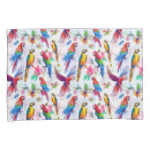 水彩画のスタイルのオウム 枕カバー (正面右)