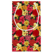 水彩画のスタイルの花模様の壁紙 スモールペーパーバッグ (裏面)