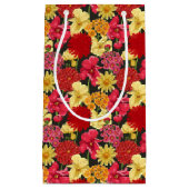 水彩画のスタイルの花模様の壁紙 スモールペーパーバッグ (正面)