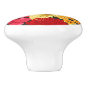 水彩画のスタイルの花模様の壁紙 セラミックノブ (側面)