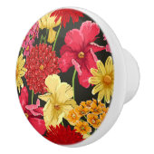 水彩画のスタイルの花模様の壁紙 セラミックノブ (右)