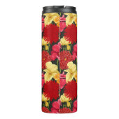 水彩画のスタイルの花模様の壁紙 タンブラー (裏面)