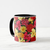 水彩画のスタイルの花模様の壁紙 マグカップ (正面左)