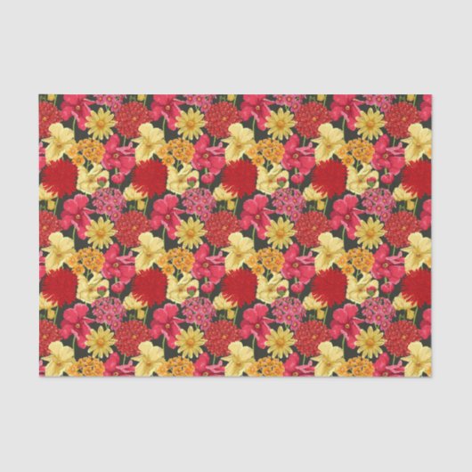 水彩画のスタイルの花模様の壁紙 薄葉紙 (正面)