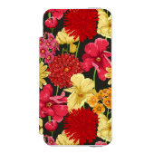 水彩画のスタイルの花模様の壁紙 INCIPIO iPhoneウォレットケース (フォリオ 正面)