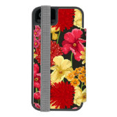水彩画のスタイルの花模様の壁紙 INCIPIO iPhoneウォレットケース (フォリオ裏面)