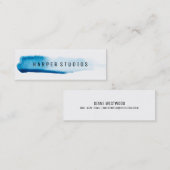 水彩画のストライプな名刺 スキニー名刺 (正面/裏面)