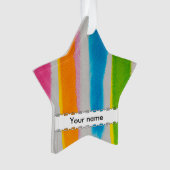 水彩画のストライプな質 オーナメント (正面)