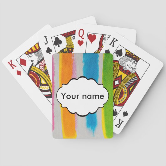 水彩画のストライプな質 トランプ (裏面)