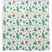 水彩画のセントパトリックの日パターン シャワーカーテン (正面)