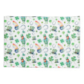 水彩画のセントパトリックの日パターン 枕カバー (裏面-左)