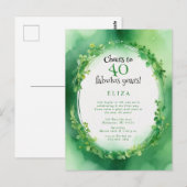 水彩画のセントパトリックデーのクローバー誕生日 ポストカード (正面/裏面)