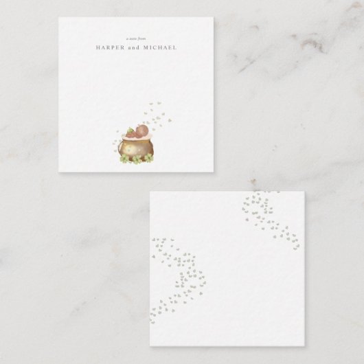 水彩画のセントパトリックデーの赤ちゃん ノートカード (正面/裏面)