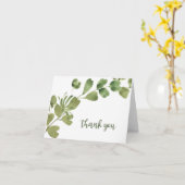 水彩画のゼラニウムの葉とのサンキューカード カード (黄色い花)