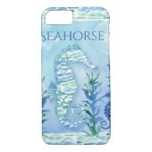 水彩画のタツノオトシゴの海の海のモダンなビーチの芸術 Case-Mate iPhoneケース (裏面)