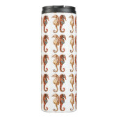 水彩画のタツノオトシゴパターン タンブラー (裏面)