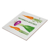 水彩画のタマネギおよびにんじん タイル (側面)