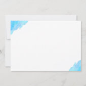 水彩画のターコイズブルー サンキューカード (裏面)