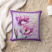 水彩画のチューリップのクッション クッション (ブランケット)