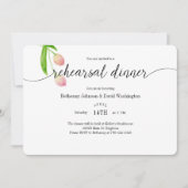 水彩画のチューリップのリハーサルディナー招待状 招待状 (正面)